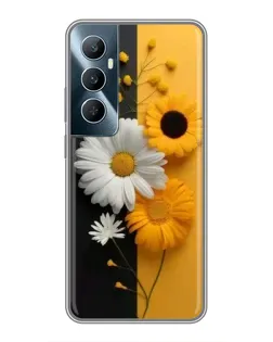 Чехол для Realme C65 с картинкой «Подсолнух и ромашка»