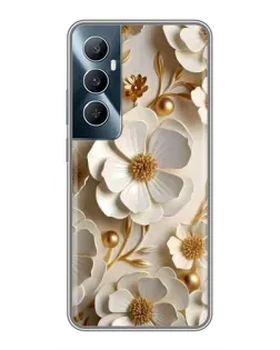 Чехол для Realme C65 с картинкой «Белие бумажние  цвети»