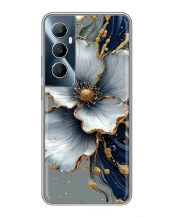 Чохол для Realme C65 з картинкою «Біла квітка та золотий флюїд»