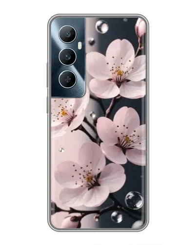 Чехол для Realme C65 с картинкой «Нежная сакура и капли» Чехол для Realme C65 с картинкой «Нежная сакура и капли»