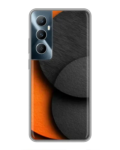 Чехол для Realme C65 с картинкой «Геометрия оранжевых кругов»