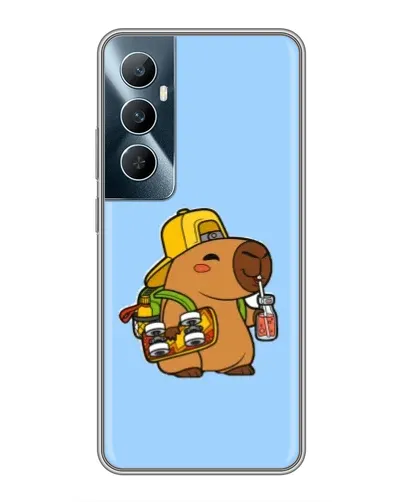 Чехол для Realme C65 с картинкой «Капибара на скейте»