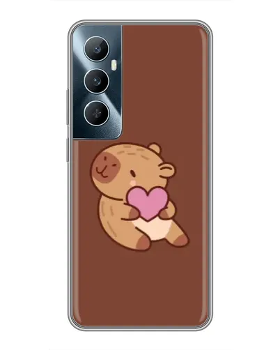 Чехол для Realme C65 с картинкой «Капибара с сердцем»