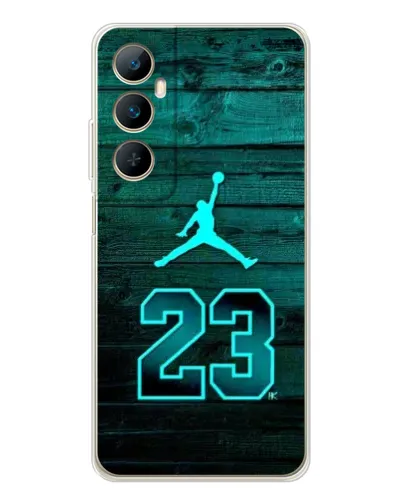Чехол для Realme C66 с картинкой «Jordan Cyan 23»