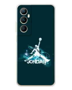 Чехол для Realme C66 с картинкой «Jordan Blue Fire»