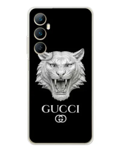 Чехол для Realme C66 с картинкой «Gucci — серебряный лев» Чехол для Realme C66 с картинкой «Gucci — серебряный лев»