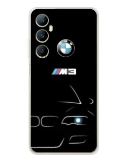 Чехол для Realme C66 с картинкой «Минималистичный принт BMW M3»