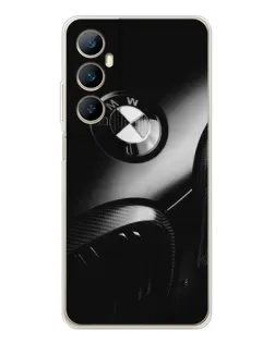 Чехол для Realme C66 с картинкой «Эмблема BMW — макро»