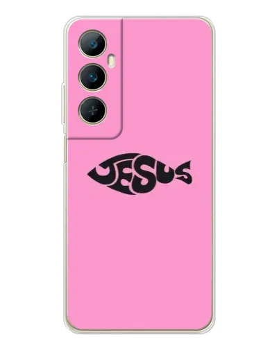 Чехол для Realme C66 с картинкой «Розовый символ Jesus» Чехол для Realme C66 с картинкой «Розовый символ Jesus»