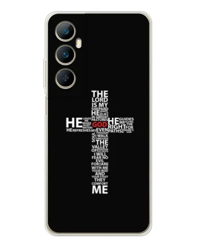 Чехол для Realme C66 с картинкой «Текстовый крест» Чехол для Realme C66 с картинкой «Текстовый крест»