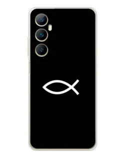 Чехол для Realme C66 с картинкой «Символ рыбы Jesus»