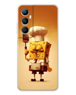 Чехол для Realme C66 с картинкой «Губка Боб повар»