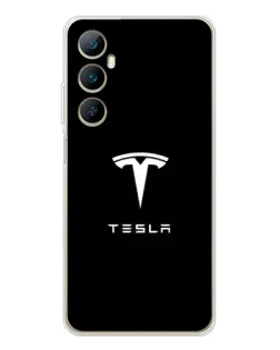 Чохол для Realme C66 з картинкою «Tesla White Logo» Чохол для Realme C66 з картинкою «Tesla White Logo»