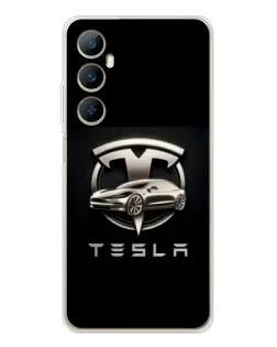 Чохол для Realme C66 з картинкою «Tesla — срібне авто» Чохол для Realme C66 з картинкою «Tesla — срібне авто»