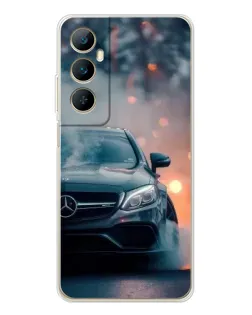 Чехол для Realme C66 с картинкой «Mercedes — ночной город»