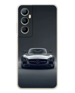 Чехол для Realme C66 с картинкой «Mercedes на черном»
