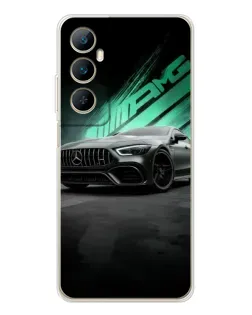 Чехол для Realme C66 с картинкой «Темный Mercedes AMG»
