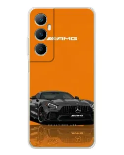 Чехол для Realme C66 с картинкой «Оранжевый Mercedes AMG»