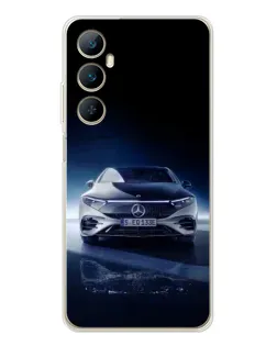 Чехол для Realme C66 с картинкой «Ночной Mercedes EQ»