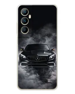 Чехол для Realme C66 с картинкой «Mercedes в дыму»