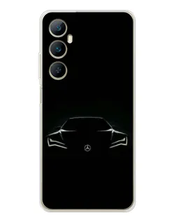 Чехол для Realme C66 с картинкой «Mercedes — силуэт авто» Чехол для Realme C66 с картинкой «Mercedes — силуэт авто»