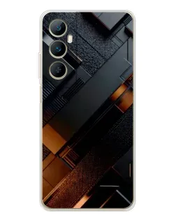 Чехол для Realme C66 с картинкой «Черные геометрические блоки»