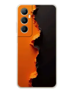 Чехол для Realme C66 с картинкой «Оранжевый разлом»