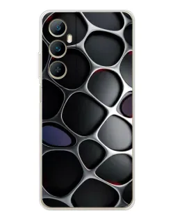 Чехол для Realme C66 с картинкой «Объемная темная решетка»