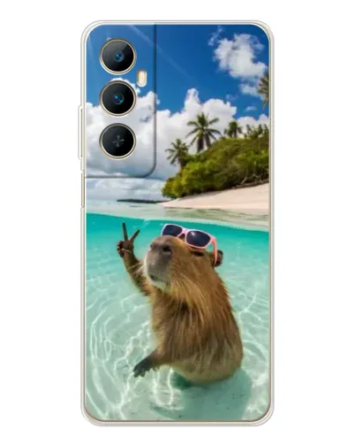 Чехол для Realme C66 с картинкой «Капибара на море» Чехол для Realme C66 с картинкой «Капибара на море»