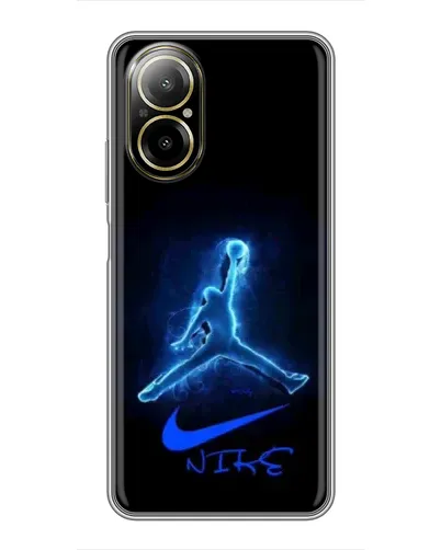 Чехол для Realme C67 с картинкой «Jordan Neon Blue»