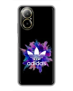 Чехол для Realme C67 с картинкой «Взрыв красок Adidas»