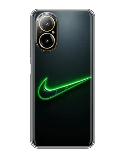 Чехол для Realme C67 с картинкой «Неоновый контур Nike»