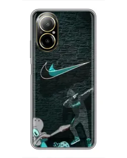 Чехол для Realme C67 с картинкой «Спортивный арт Nike»