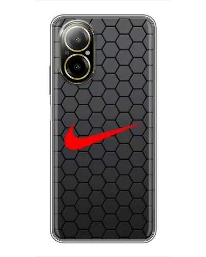 Чехол для Realme C67 с картинкой «Nike — карбоновая сетка»