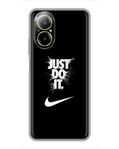Чехол для Realme C67 с картинкой «Текстовый принт Nike»