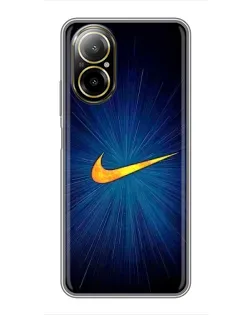 Чехол для Realme C67 с картинкой «Синий пульс Nike»