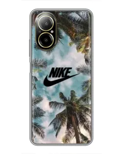 Чехол для Realme C67 с картинкой «Тропический принт Nike»