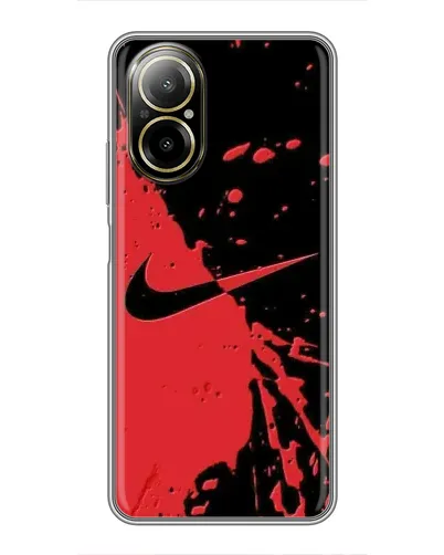 Чехол для Realme C67 с картинкой «Красные брызги Nike» Чехол для Realme C67 с картинкой «Красные брызги Nike»