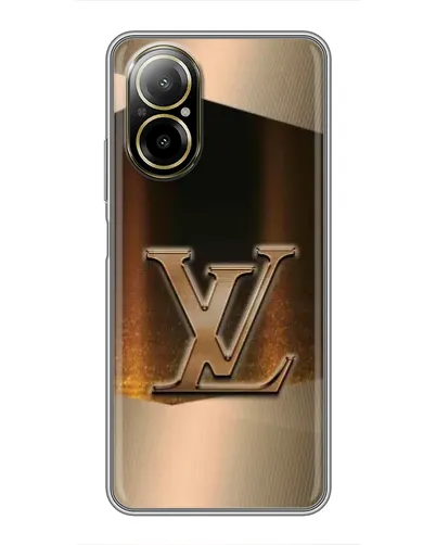 Чехол для Realme C67 с картинкой «LV — золотое сияние»