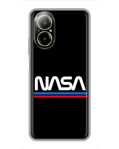 Чехол для Realme C67 с картинкой «NASA — классика Red Blue»