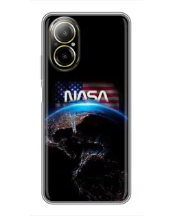 Чехол для Realme C67 с картинкой «Земля из космоса NASA»