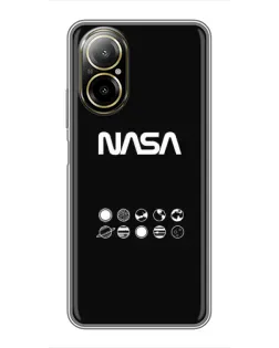 Чехол для Realme C67 с картинкой «NASA — технический принт»
