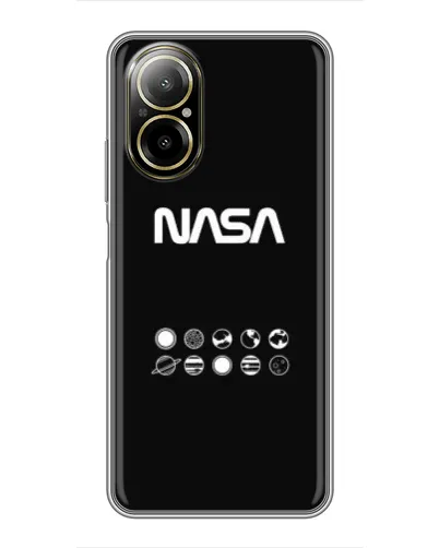 Чехол для Realme C67 с картинкой «NASA — технический принт»