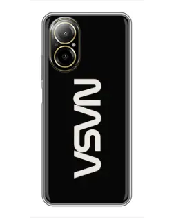 Чехол для Realme C67 с картинкой «NASA — вертикальный логотип»