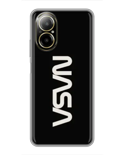 Чехол для Realme C67 с картинкой «NASA — вертикальный логотип»
