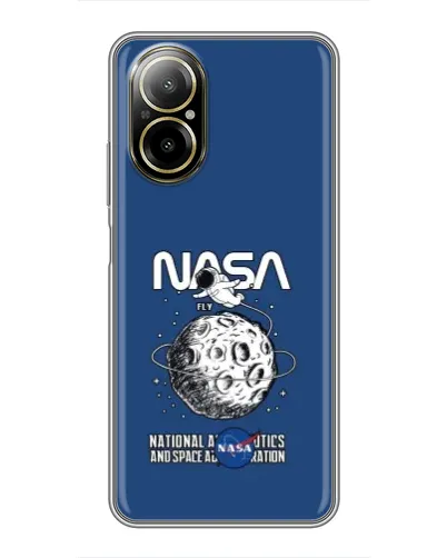 Чехол для Realme C67 с картинкой «NASA — лунная миссия»