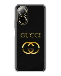Чохол для Realme C67 з картинкою «Золотий логотип Gucci»