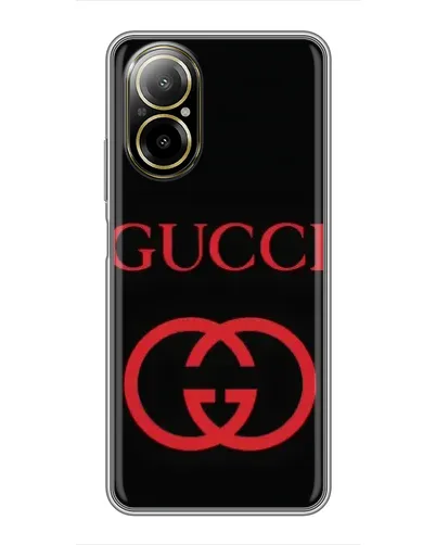 Чехол для Realme C67 с картинкой «Gucci — красный логотип»