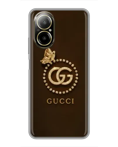 Чехол для Realme C67 с картинкой «Gucci — золотая бабочка»