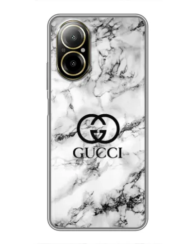 Чехол для Realme C67 с картинкой «Gucci — мраморный шик»